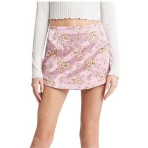 Embroidered Floral Pink Mini Skirt by Free People | Size: 6